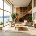 Fauteuil Mid-Century Modern avec pieds en bois