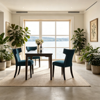 Chaise de salle à manger en tissu courbé