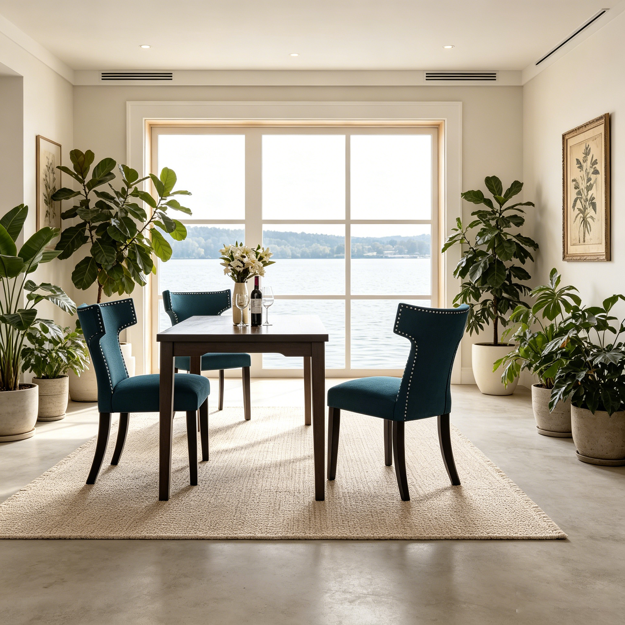Chaise de salle à manger en tissu courbé