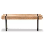 Banc en bois et métal noir, marron