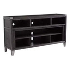 Signature Design by Ashley Todoe Fireplace TV Stand for TVs up to 70" Dark Gray: Mid-Century Modern Wood Composite Metal Hardware