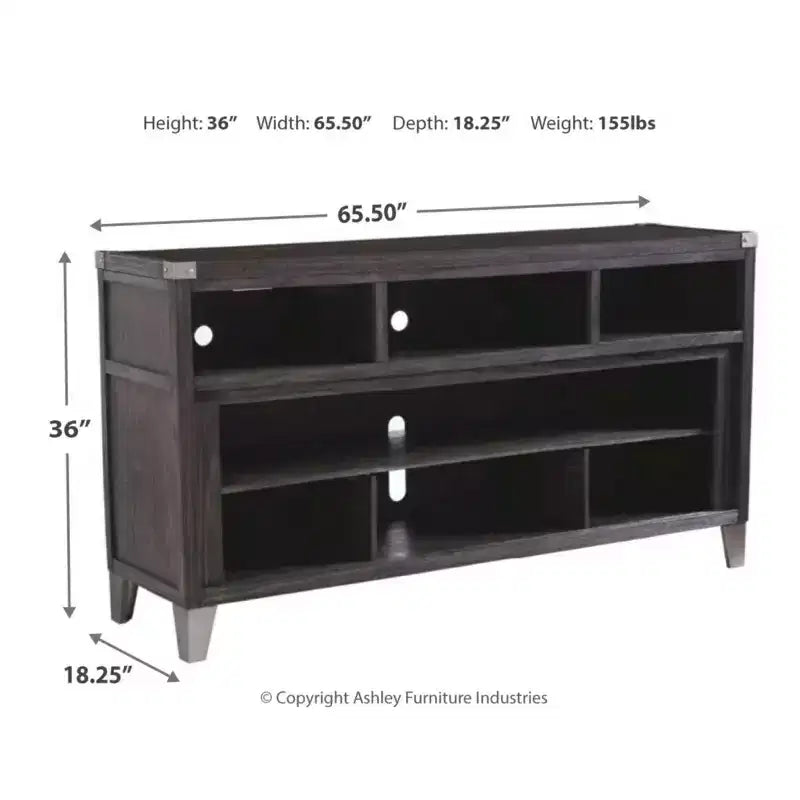 Meuble TV avec cheminée, style Mid-Century, en bois composite et métal