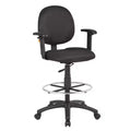Drafting Stools with Adjustable Arms Black - Boss Office Products: Pneumatic Lift 275lb Capacity Nylon Base