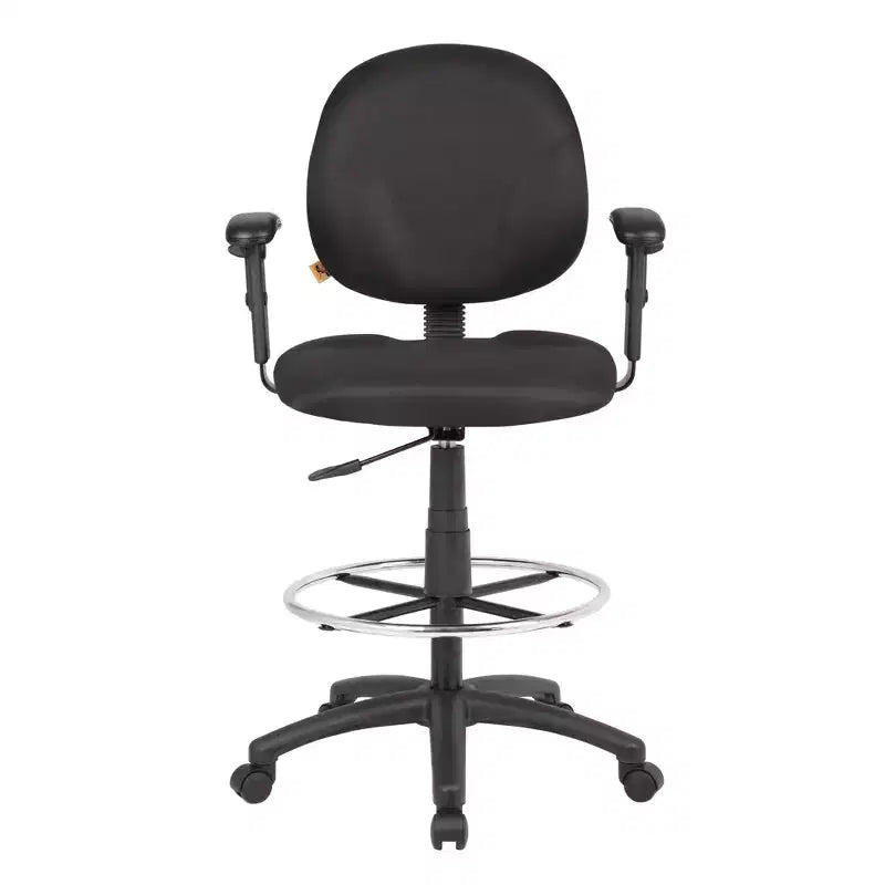 Chaise de bureau noire/tabouret de dessin avec accoudoirs réglables