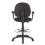 Chaise de bureau noire/tabouret de dessin avec accoudoirs réglables