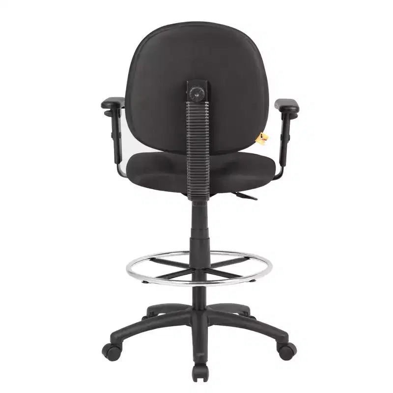 Chaise de bureau noire/tabouret de dessin avec accoudoirs réglables
