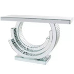Contemporary Glass Abstract Console Table Silver - Olivia & May: No Assembly Indoor Use Wood Frame