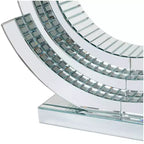 Console en verre abstrait contemporain argentée
