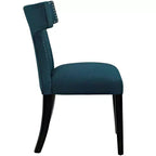 Chaise de salle à manger en tissu courbé