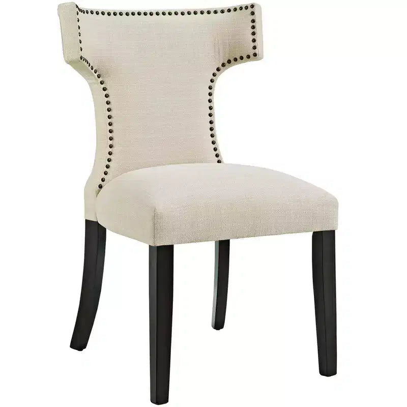 Chaise de salle à manger en tissu courbé