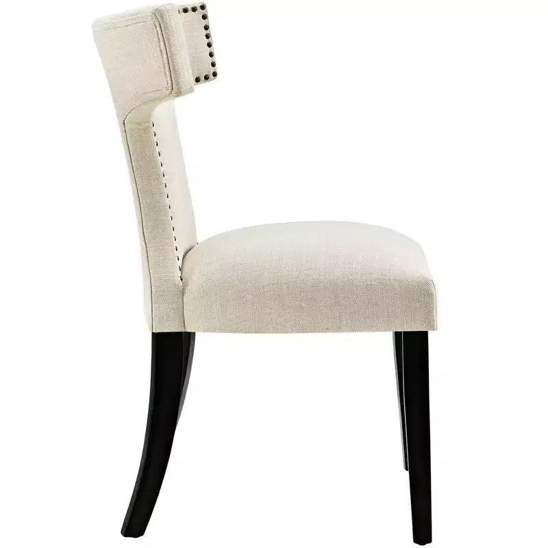 Chaise de salle à manger en tissu courbé