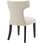 Chaise de salle à manger en tissu courbé