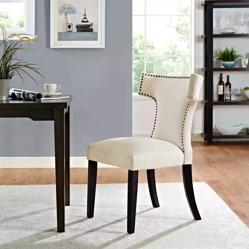 Chaise de salle à manger en tissu courbé