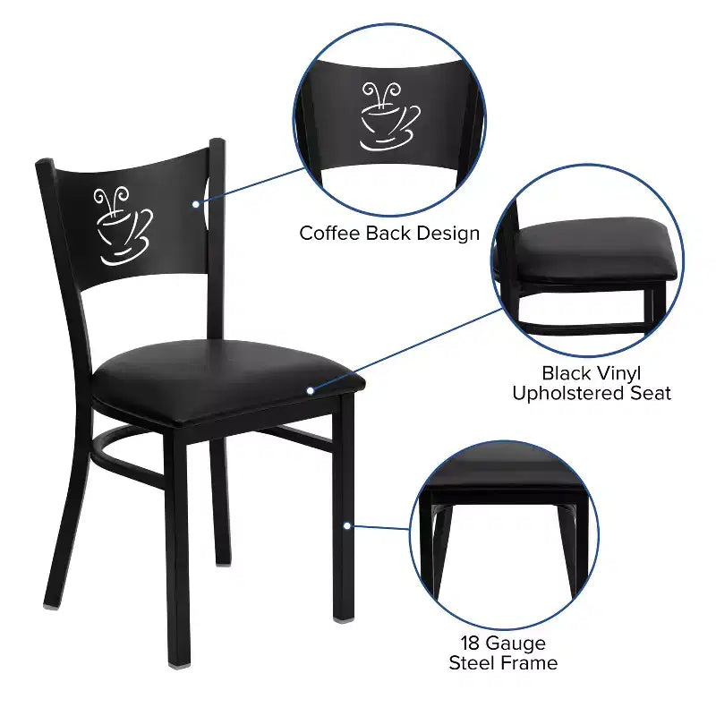 Chaise de restaurant en métal "Coffee Back"
