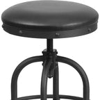 Tabouret de comptoir avec siège pivotant en similicuir noir