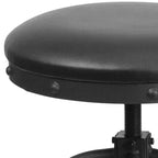Tabouret de comptoir avec siège pivotant en similicuir noir