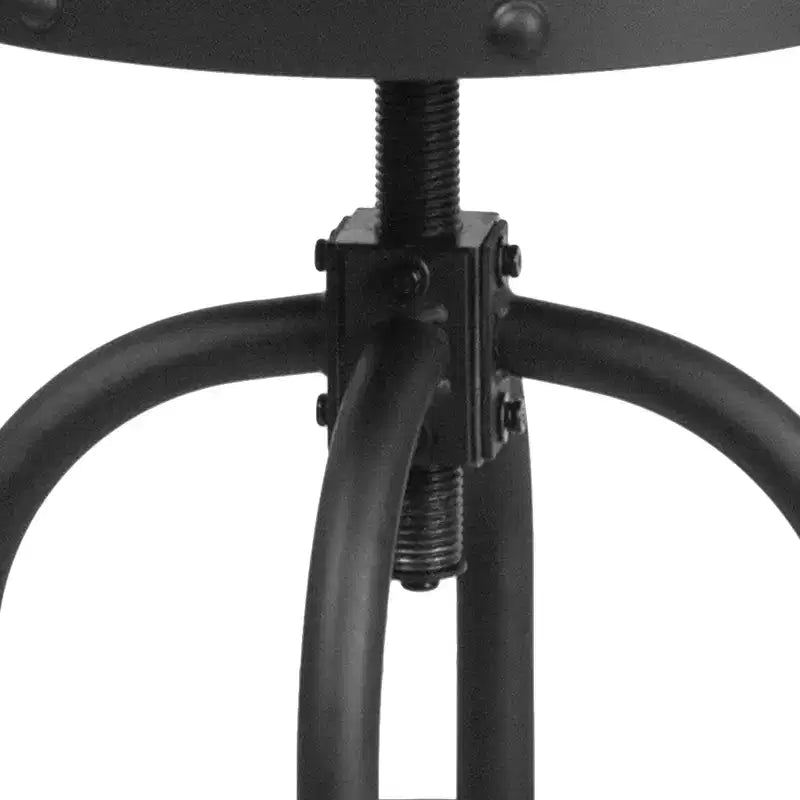 Tabouret de comptoir avec siège pivotant en similicuir noir