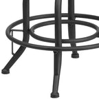 Tabouret de comptoir avec siège pivotant en similicuir noir