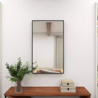 Miroir mural rectangulaire en bois avec cadre fin et minimaliste