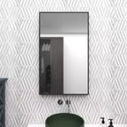 Miroir mural rectangulaire en bois avec cadre fin et minimaliste