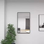 Miroir mural rectangulaire en bois avec cadre fin et minimaliste